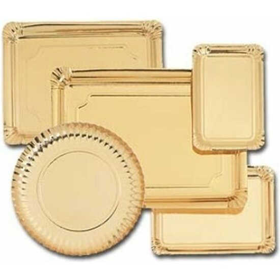 BANDEJA CARTON BRAZO 13X44 CM. CON BLONDA COLOR - PLATA image 0