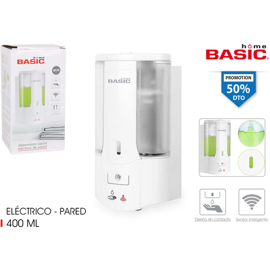 DISPENSADOR JABON ELECTRICO PARED ABS - BASIC HOME image 0