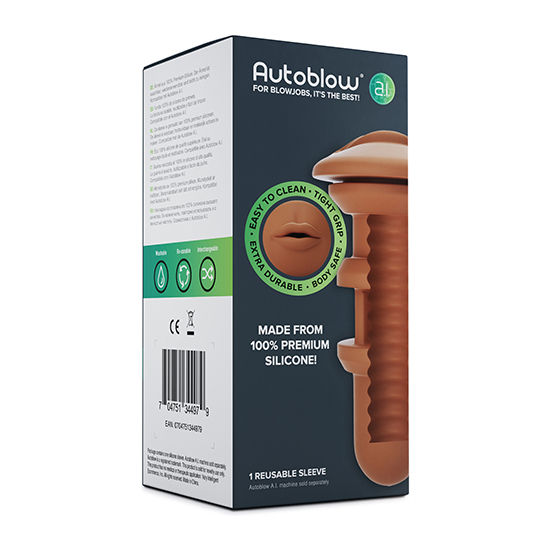 AUTOBLOW - A.I. SILICONE MOUTH SLEEVE BROWN image 4
