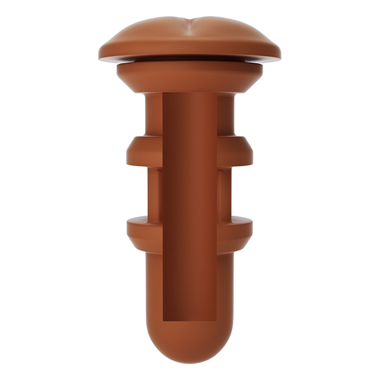 AUTOBLOW - A.I. SILICONE ANUS SLEEVE BROWN image 1