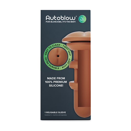 AUTOBLOW - A.I. SILICONE ANUS SLEEVE BROWN image 3