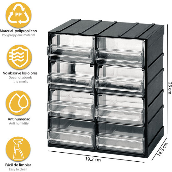 UNIDAD DE ALMACENAMIENTO MODULAR EN PLÁSTICO 192X148X230 MM image 1