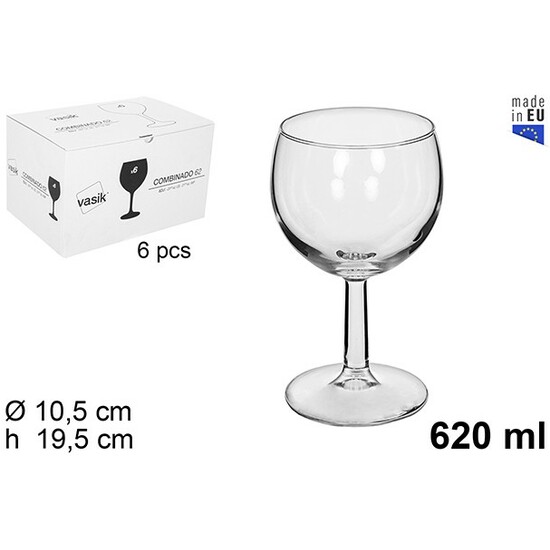 SET 6 COPAS CRISTAL COMBINADOS 620ML image 0