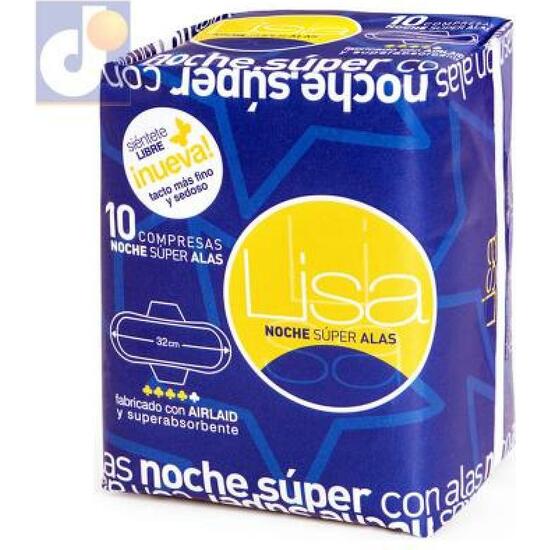 COMPRESA LISA ULTRA NOCHE SUPER 10UDS image 0