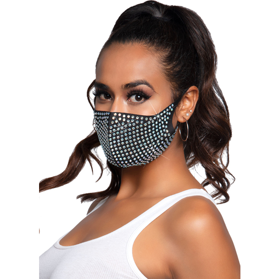 LEG AVENUE COCO RHINESTONE FACE MASK image 0