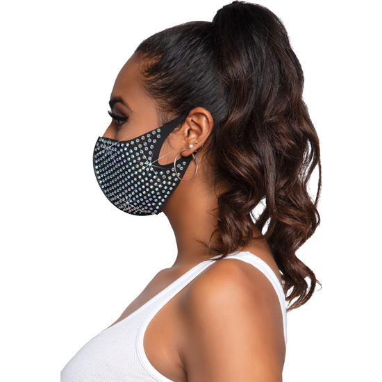 LEG AVENUE COCO RHINESTONE FACE MASK image 1
