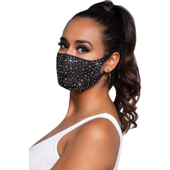 LEG AVENUE NAYA RHINESTONE FACE MASK image 0