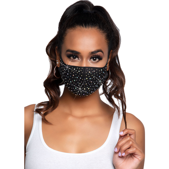 LEG AVENUE NAYA RHINESTONE FACE MASK image 1