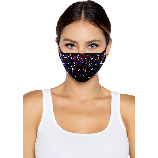 LEG AVENUE LIBERTY RHINESTONE FACE MASK image 0