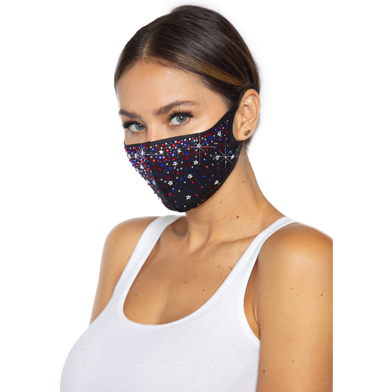 LEG AVENUE LIBERTY RHINESTONE FACE MASK image 1