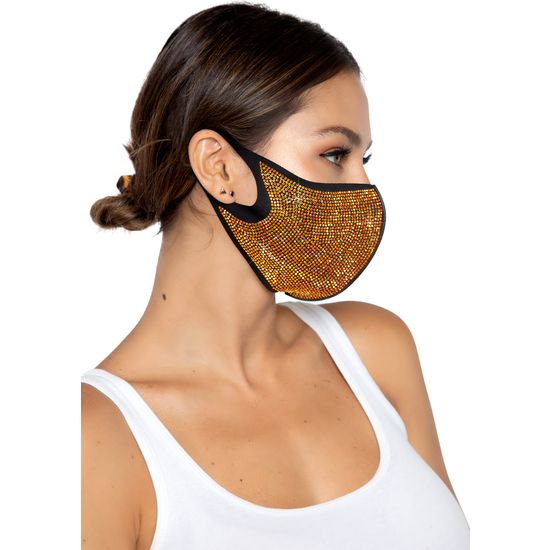 LEG AVENUE ALEXI RHINESTONE FACE MASK image 1