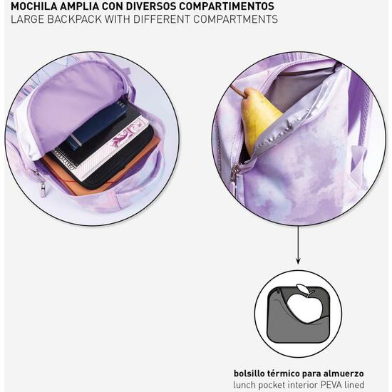 MOCHILA ESCOLAR MEDIANA 42 CM FROZEN II ELSA LILAC image 2