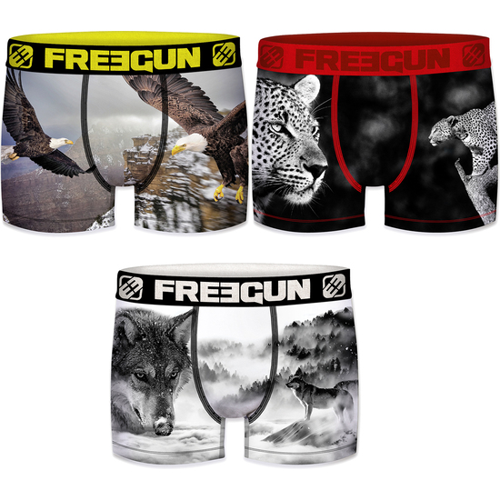 PACK 3 CALZONCILLOS ESTAMPADOS SORPRESA FREEGUN DE LA COLECCIÓN ANIMALS PARA HOMBRE image 0