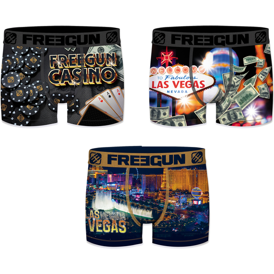 PACK 3 CALZONCILLOS ESTAMPADOS SORPRESA FREEGUN DE LA COLECCIÓN LAS VEGAS PARA HOMBRE image 0