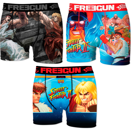 PACK DE 3 CALZONCILLOS BOXER STREET FIGHTER INFANTILES ESTAMPADOS EN VARIOS COLORES image 0