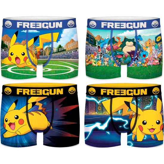 PACK DE 4 CALZONCILLOS BOXER POKEMON INFANTILES ESTAMPADOS EN VARIOS COLORES image 0