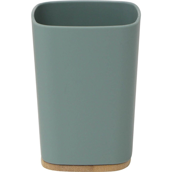 VASO DE BAÑO RUBBER HECHO EN ABS Y BAMBU VERDE image 0