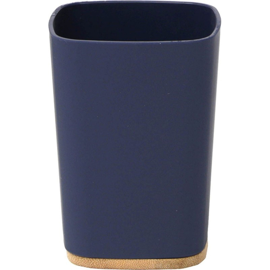 VASO DE BAÑO RUBBER HECHO EN ABS Y BAMBU AZUL image 0