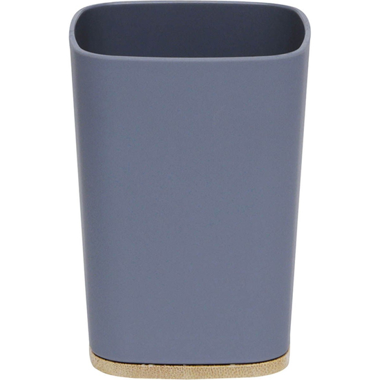 VASO DE BAÑO RUBBER HECHO EN ABS Y BAMBU GRIS image 0