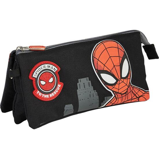 ESTUCHE PORTATODO 3 COMPARTIMENTOS SPIDERMAN BLACK image 0