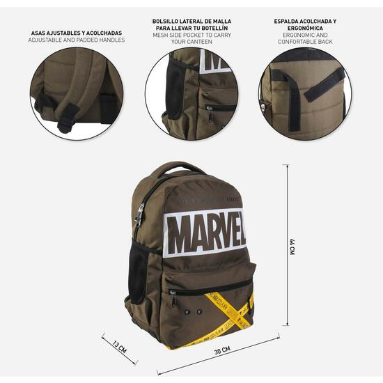 MOCHILA ESCOLAR GRANDE 44 CM MARVEL DARK GREEN image 4