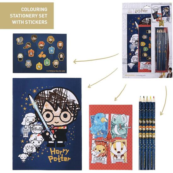 SET PAPELERÍA COLOREABLE HARRY POTTER BLUE image 0