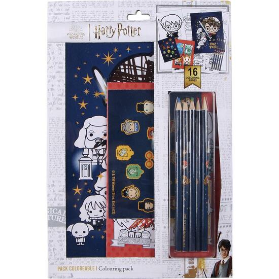 SET PAPELERÍA COLOREABLE HARRY POTTER BLUE image 1