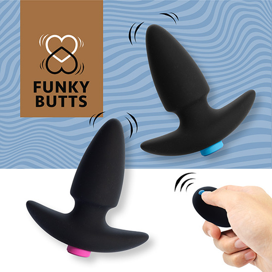 FEELZTOYS - FUNKYBUTTS REMOTE CONTROL ANAL PLUG SET FOR COUPLES image 0