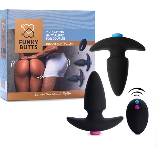 FEELZTOYS - FUNKYBUTTS REMOTE CONTROL ANAL PLUG SET FOR COUPLES image 2