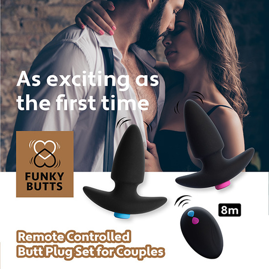 FEELZTOYS - FUNKYBUTTS REMOTE CONTROL ANAL PLUG SET FOR COUPLES image 6