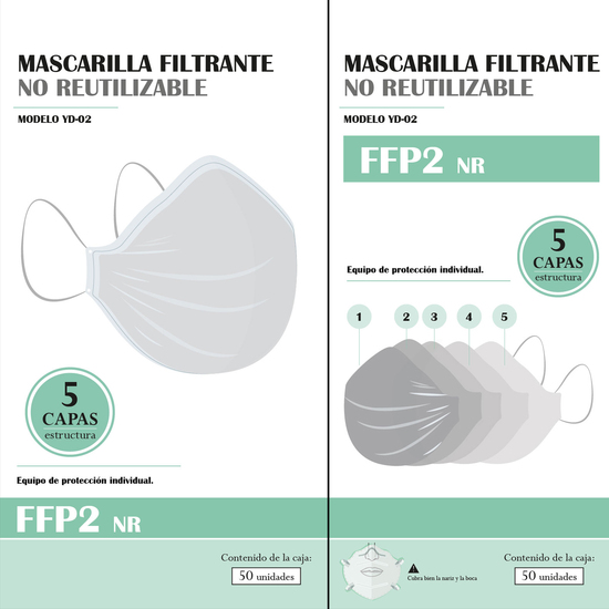 50 MASCARILLAS FPP2 NR EPI COLOR BLANCO image 6