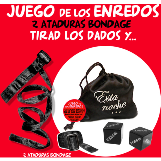 BOLSA JUEGO ENREDOS NEGRO ATADURAS+2 DADOS image 0