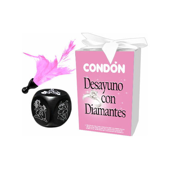 CAJA DESAYUNO CON DIAMANTES (DADO+CONDON+PLUMA) image 0