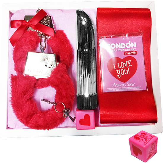 KIT ERÓTICO VIBRADOR I LOVE YOU - ROJO image 0