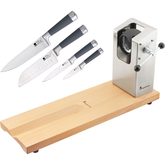 JAMONERO BERGNER MASTERPRO 62 X 19,5 X 3,3 CM CON SET DE 4 CUCHILLOS DE COCINA SAN IGNACIO MASTERPRO image 0