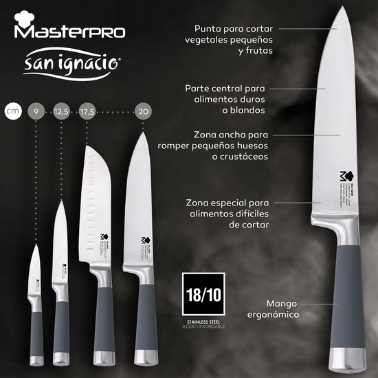 JAMONERO BERGNER MASTERPRO 62 X 19,5 X 3,3 CM CON SET DE 4 CUCHILLOS DE COCINA SAN IGNACIO MASTERPRO image 4