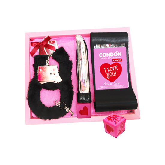 KIT ERÓTICO VIBRADOR I LOVE YOU (NEGRO) DADO LOVERS  image 0