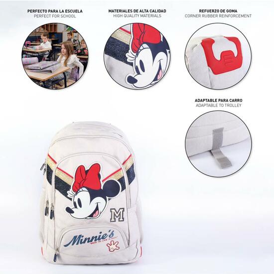 MOCHILA ESCOLAR GRANDE 46 CM MINNIE LIGHT GRAY image 3