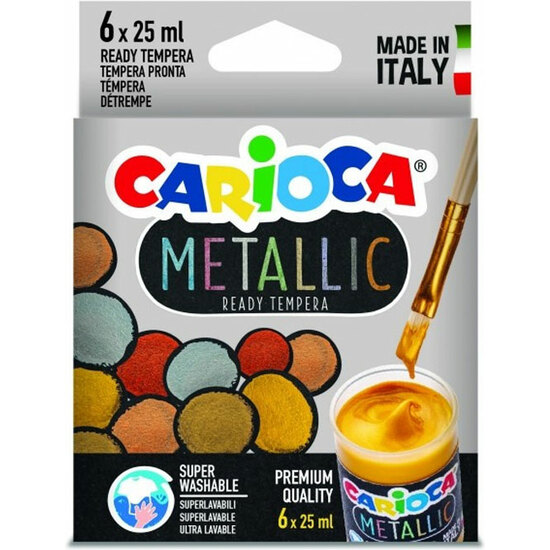 CARIOCA 6 COLORES METALIZADO TEMPERA LAVABLE image 0