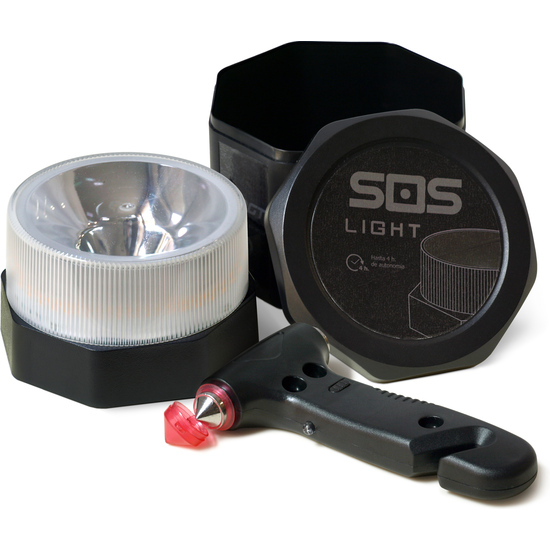 PACK SOS LIGHT + MARTILLO DE SEGURIDAD PORTÁTIL DE EMERGENCIA, PARA COCHE: ROMPEVENTANAS Y CORTADOR DE CINTURÓN DE SEGURIDAD image 0