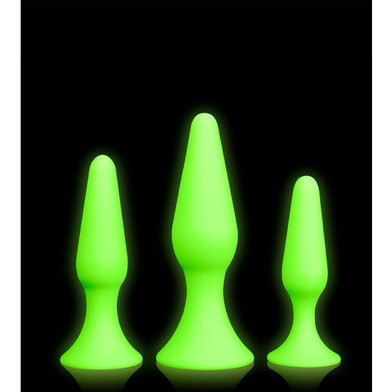 OUCH! BUTT PLUG SET - GLOW IN THE DARK image 0