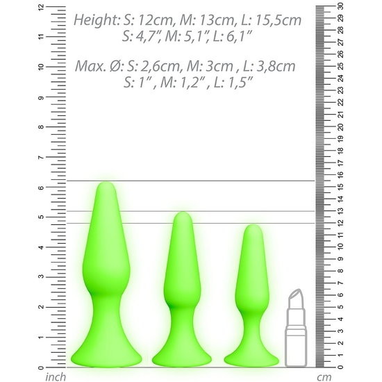 OUCH! BUTT PLUG SET - GLOW IN THE DARK image 5