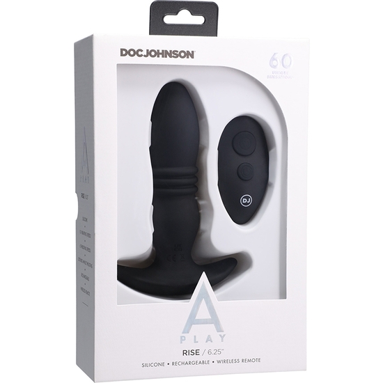 RISE - SILICONE ANAL PLUG WITH REMOTE CONTROL - BLACK image 1