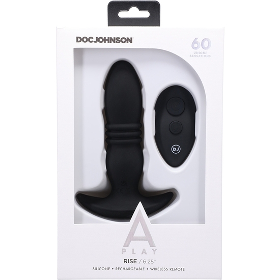 RISE - SILICONE ANAL PLUG WITH REMOTE CONTROL - BLACK image 4