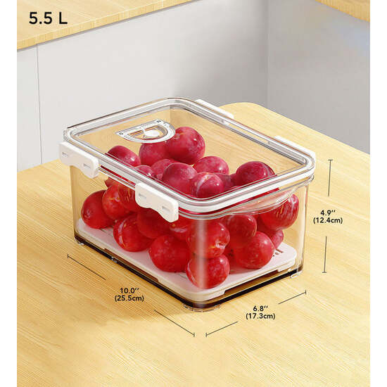 CONTENEDOR 5,5 L DE ALMACENAMIENTO TRANSPARENTE, CON TAPA image 1