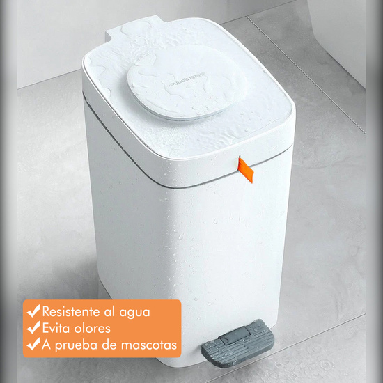 PAPELERA CUBO DE BASURA 15 L CUADRADO CON PEDAL INCLUYE 30 BOLSAS image 5