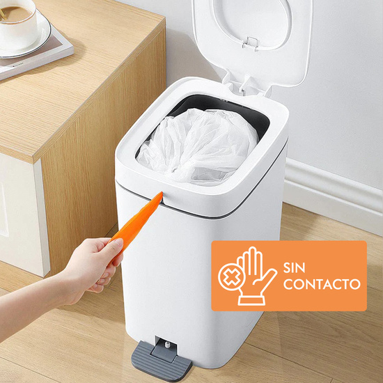 PAPELERA CUBO DE BASURA 15 L CUADRADO CON PEDAL INCLUYE 30 BOLSAS image 6