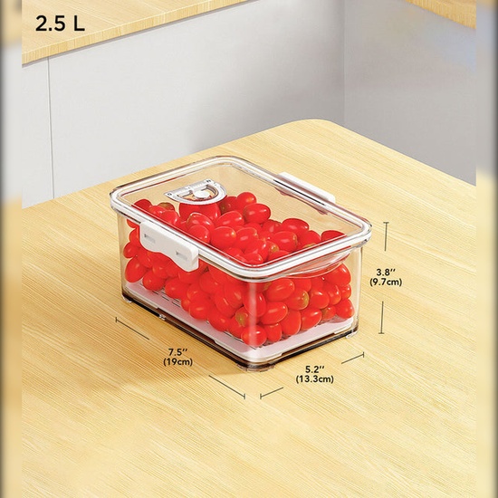CONTENEDOR 2,5 L DE ALMACENAMIENTO TRANSPARENTE, CON TAPA image 1