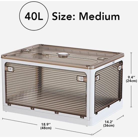 CAJA DE ALMACENAMIENTO PLEGABLE 40 L MULTIFUNCIONAL COLOR BLANCO image 1