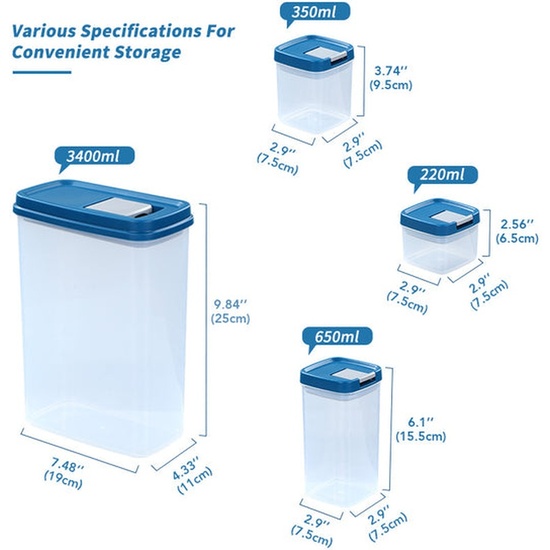 JUEGO DE 6 PIEZAS DE CAJA DE ALMACENAMIENTO DE ALIMENTOS DE COCINA image 1